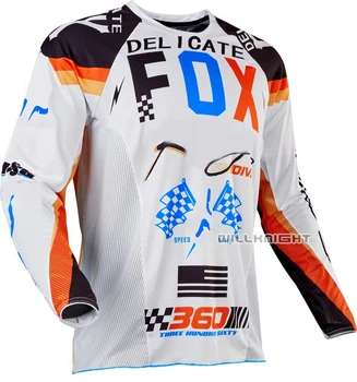 

NEW White Delicate Fox MX 360 Rohr Jersey Motorbike Motorbike ATV Bike Riding Offroad Men's Racing Cycling Clothes Long Sleeve