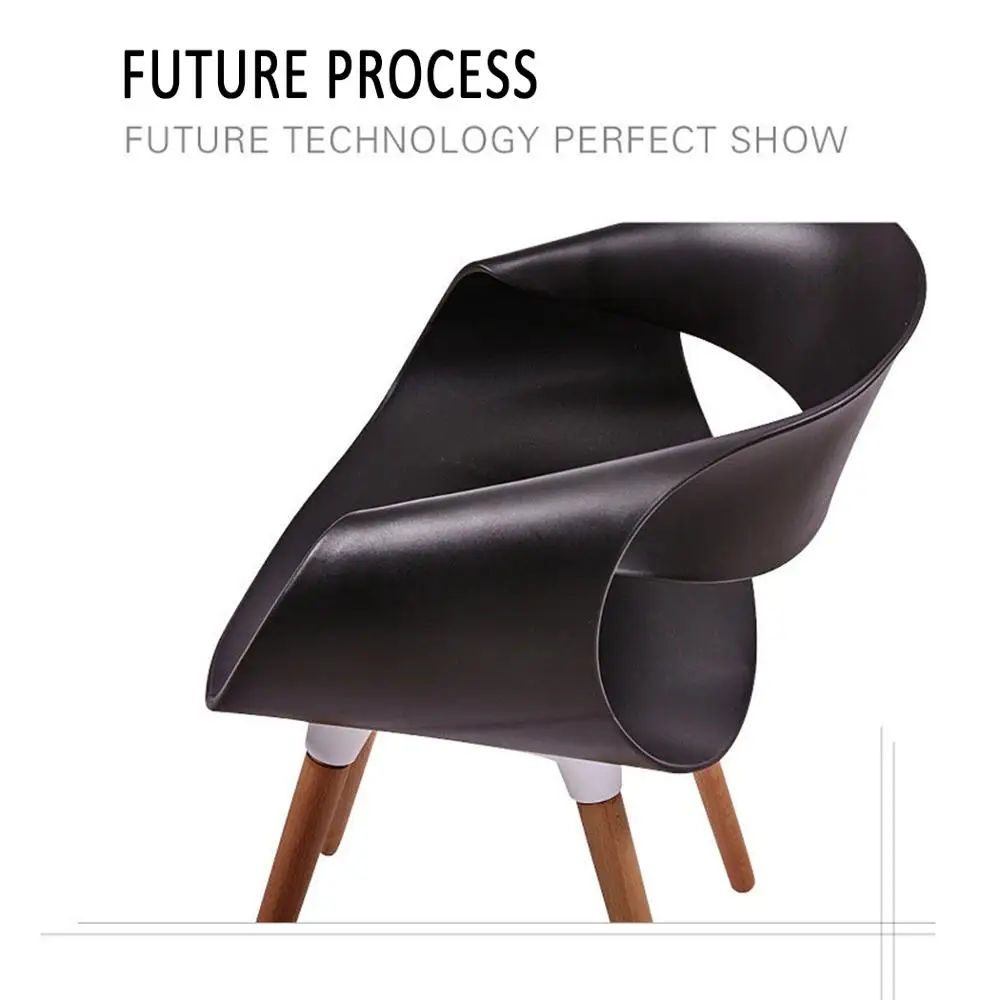 2pcs Chairs Simple Assembly Structure Solid Wood Dining Armchair with High Calibre PP Plastic seat Ideal for Home Office cafés