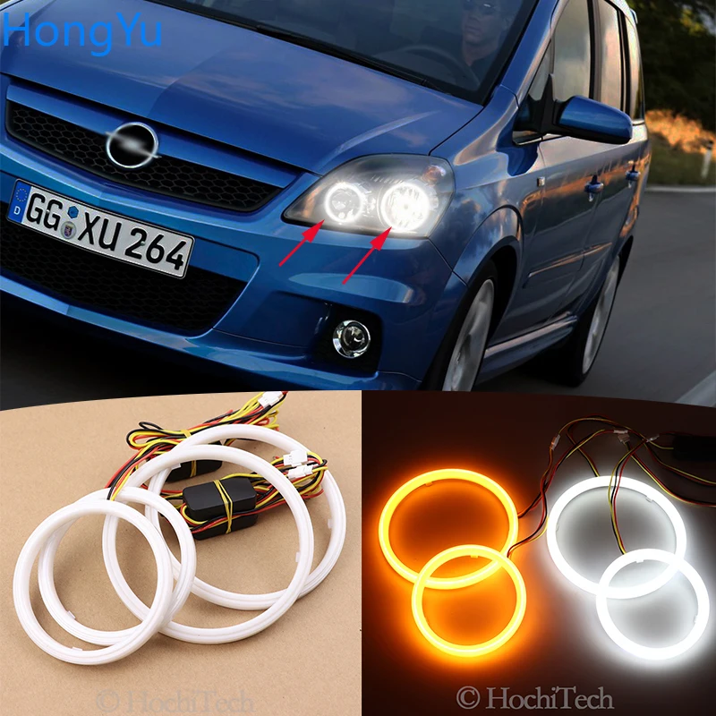 

Cotton Switchback LED White Amber Angel Eye Halo Rings DRL turn signal light for Opel Zafira B 2005-2014