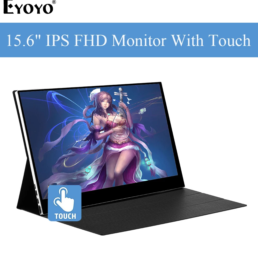 Монитор Eyoyo EM15T 1080P FHD IPS 15 6 дюйма сенсорный USB Type-C светодиодный экран | Компьютеры и