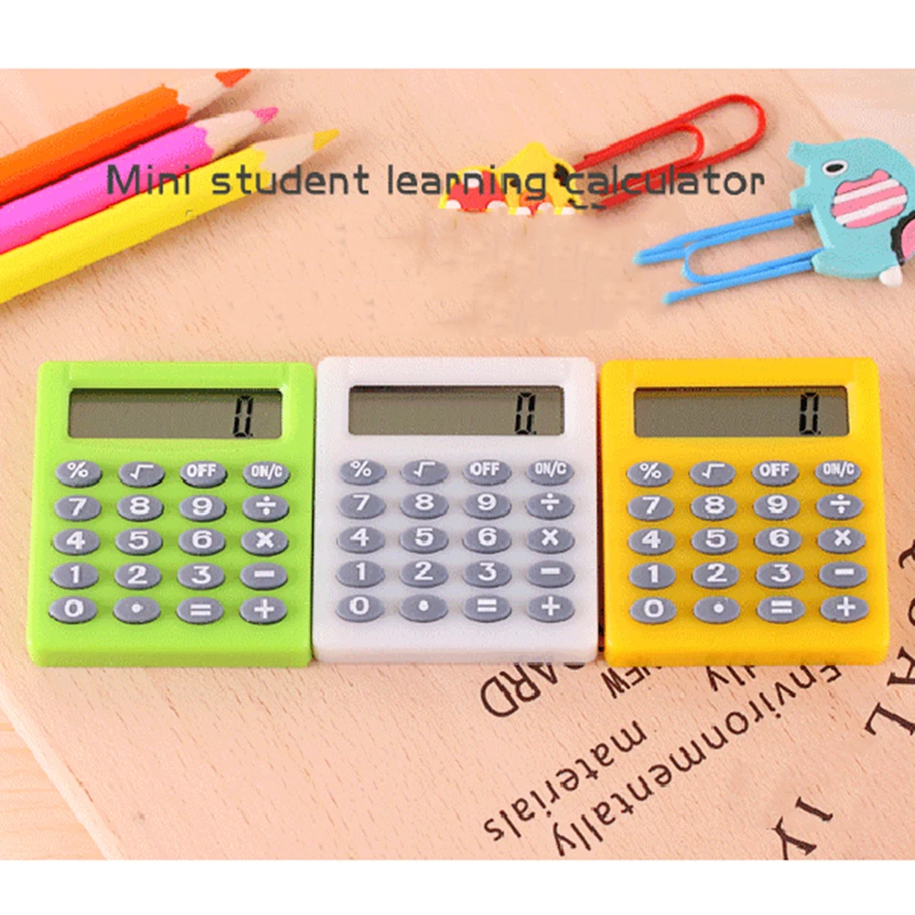 Calculator Pocket Cartoon Mini Calculator Ha ndheld Pocket Type Coin Batteries Calculators Carry Extras