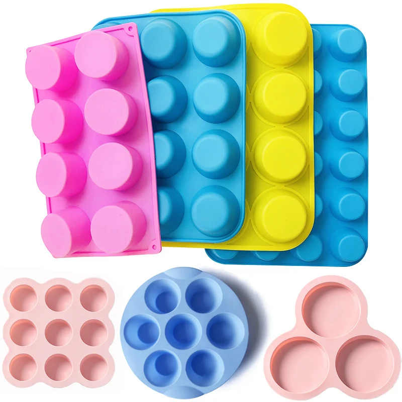 

Round Bakery Silicone Cake Mold For Baking Equipment And Accessories Cupcake Muffin Pudding Bakeware Soap Maker Pastry Tools