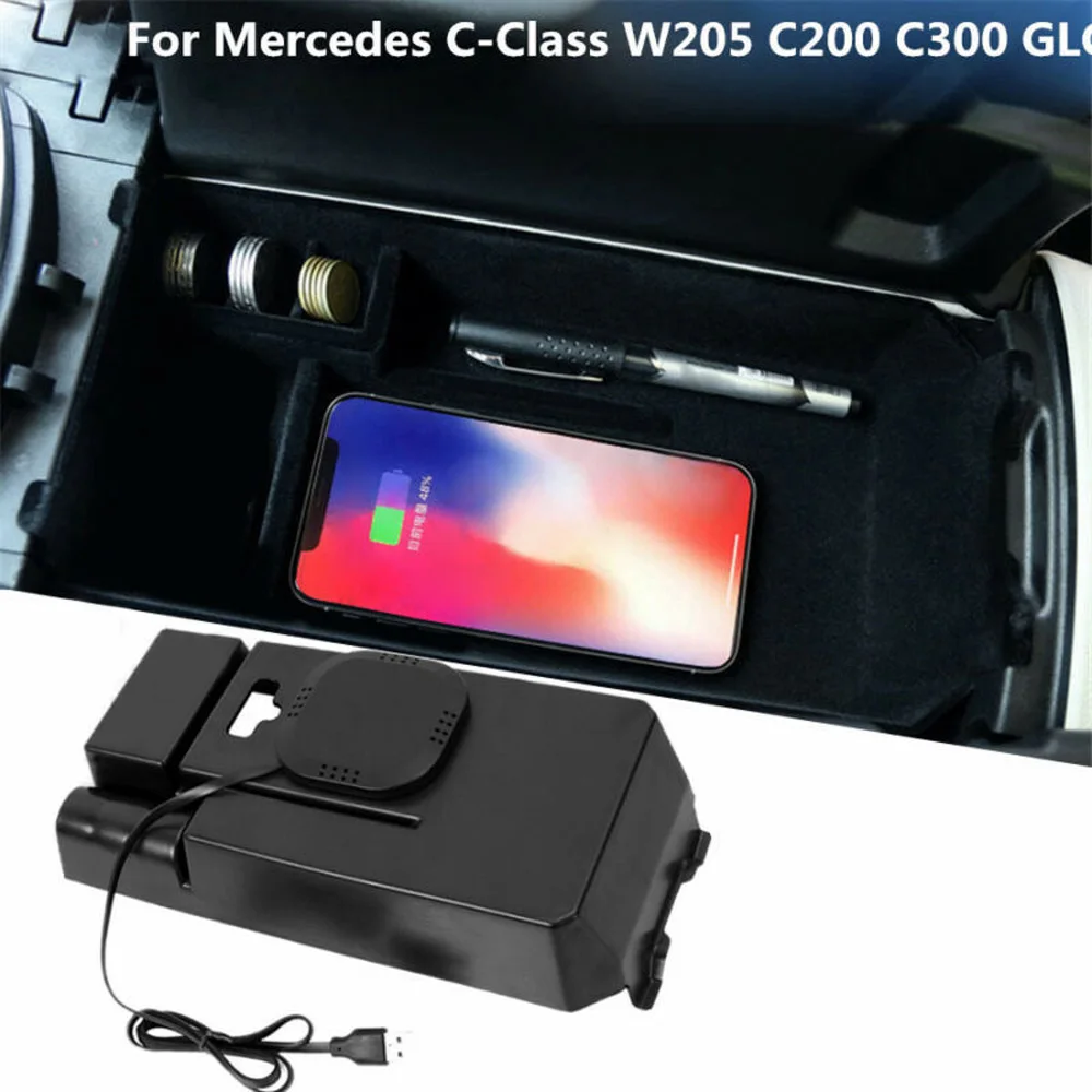 Arm центр автомобильное зарядное устройство коробка лайнер для Benz c-класс W205 C200 C300 GLC интерьер