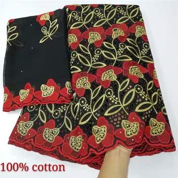 

Latest Design African Dry Lace Fabrics High Quality lace Cotton Lace Fabric with Stones Swiss Voile Lace fabric for dress y16-18