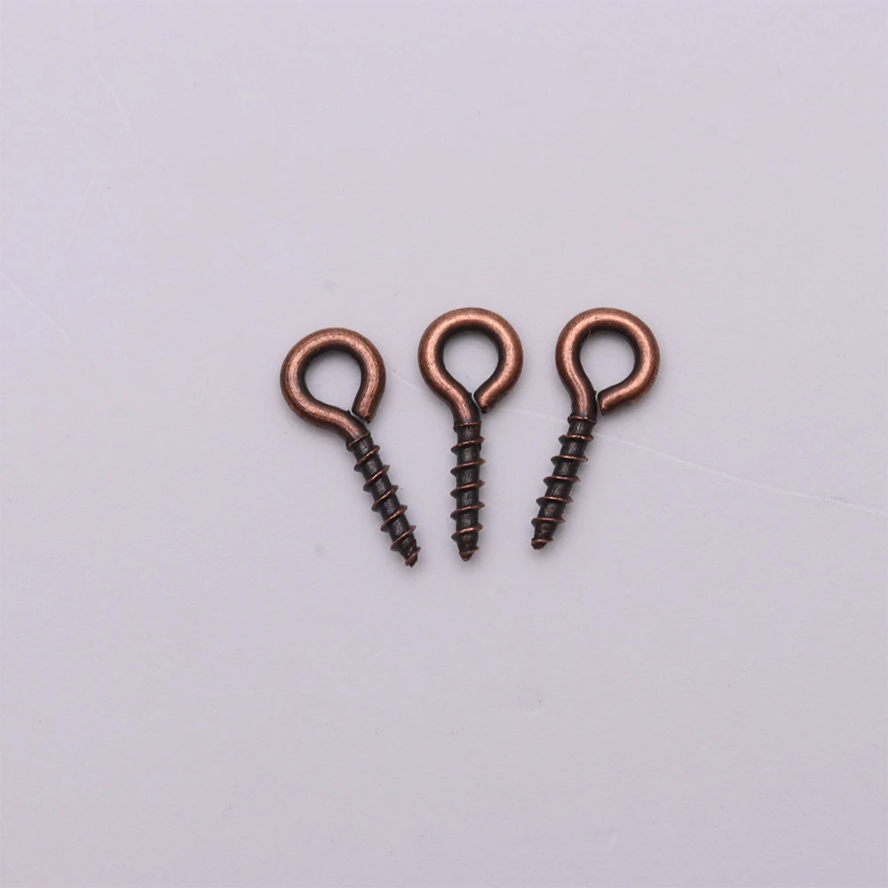 Red Copper 200 шт. маленькие Мини-шпильки для глаз, крючки, люверсы с резьбой, золотые, серебряные застежки, крючки, ювелирные изделия для изготовления своими руками - Цвет: Red Copper