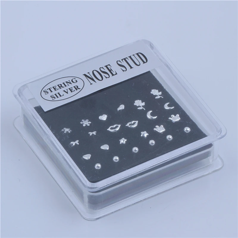 Nose Rings Piercing Jewelry Nose Studs Body Piercing Earrings Body Piercing Jewelry Body Jewelry Lovely Heart Star Shape Nose Rings for Women Nose Studs Fashion Body Piercing Jewelry Earings Ball End