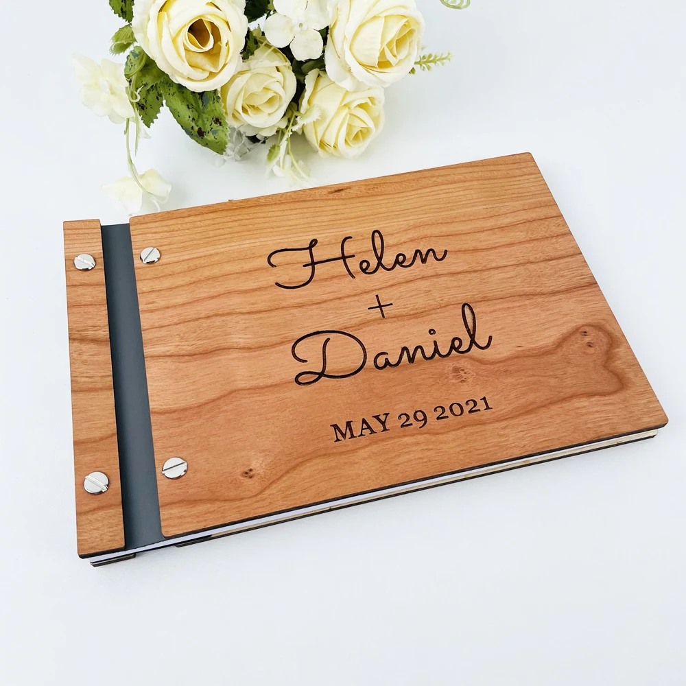 Personalized Guestbook Sign For Wedding Custom Rustic Memory Wooden