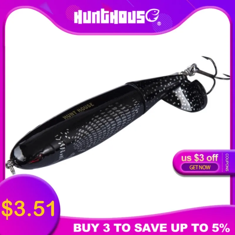 Hunthouse Whopper Plopper 90 мм 130 мм крючки происхождения вращающийся воблер окунь пропеллер твердая приманка плавающая приманка Whopper Поппер 9 см 13 см