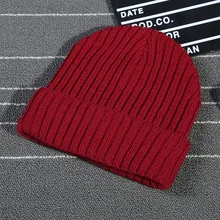 Однотонная южнокорейская шапка унисекс, шерстяная флисовая шапка, зимние шапки для мужчин, шерстяные шапки, вязаные теплые шапки, шапка