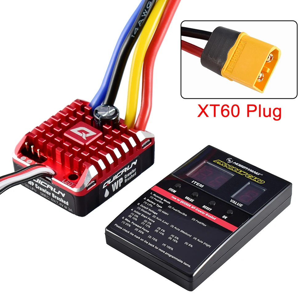 Hobbywing-プログラムカード付き防水ブラシ付き、rcクローラー