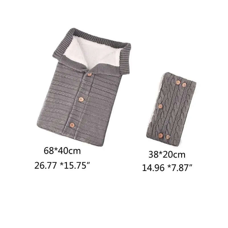 Stroller Sleeping Bag 2PCS Baby Fleece Blanket Swaddle with Stroller Hand Muff Hands Warmer Sleepsacks