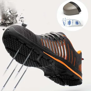 

Boots men Top Sale Dropshipping Men Women Safety Boots Outdoor Breathable Men Shoes steel toe Puncture-Proof Workers Sneakers