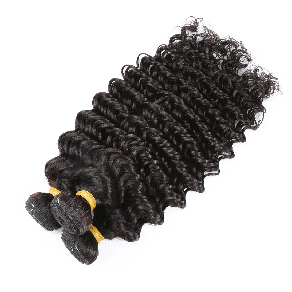 28 30 32 34 40 Inch Malaysian Hair Bundles 1 3 4 Deep Wave Bundles Long Curly Human Hair Water Wave Remy Hair Extension
