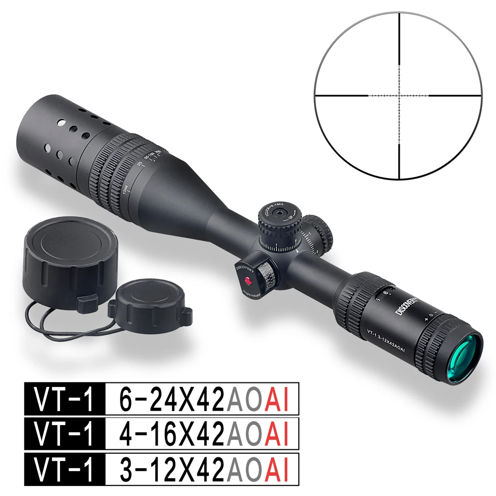 VT-1 PRO 6-24 4-16 3-12 X42 .223 Shockproof Discovery Scope With angle indicator Hunting Tactical Long Range Airgun | Спорт и