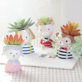 

Creative Flower Pot Cartoon Flower Pot Resin Planter Flower Fleshy Flower Pot Flower Desktop Home Garden Home Decoration