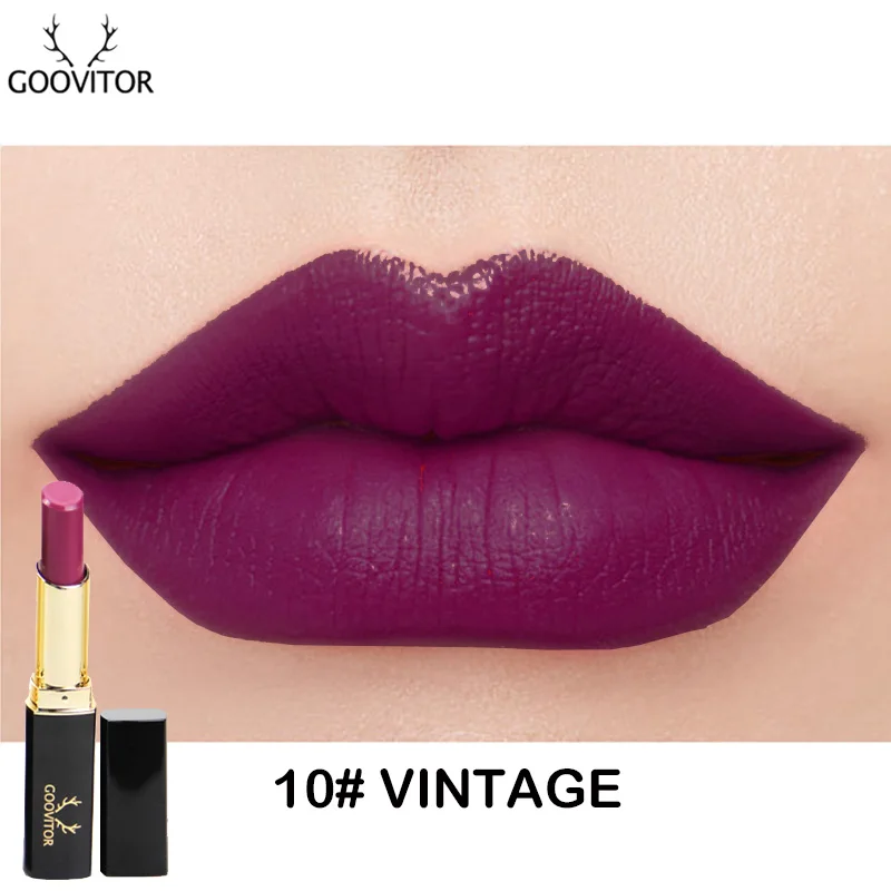 Матовая губная помада GOOVITOR color Statemen Нью-Йорк сенсационный сделанный для всех губная помада идеальные красные яркие оттенки без грубости - Цвет: 11 Berry Sugar