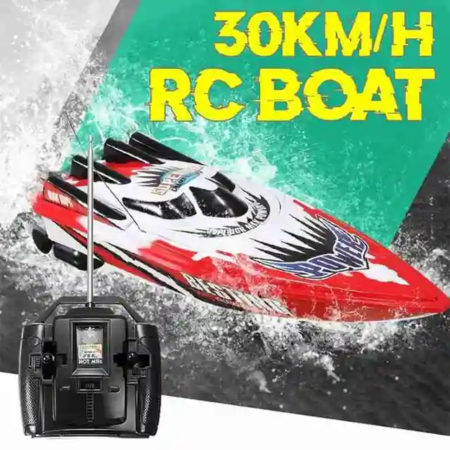 30km/h RC Boat High Speed Racing Rechargeable Batteries Remote Two Colors Control Boat Gifts For Children Toys Kids Christm X3F3 3