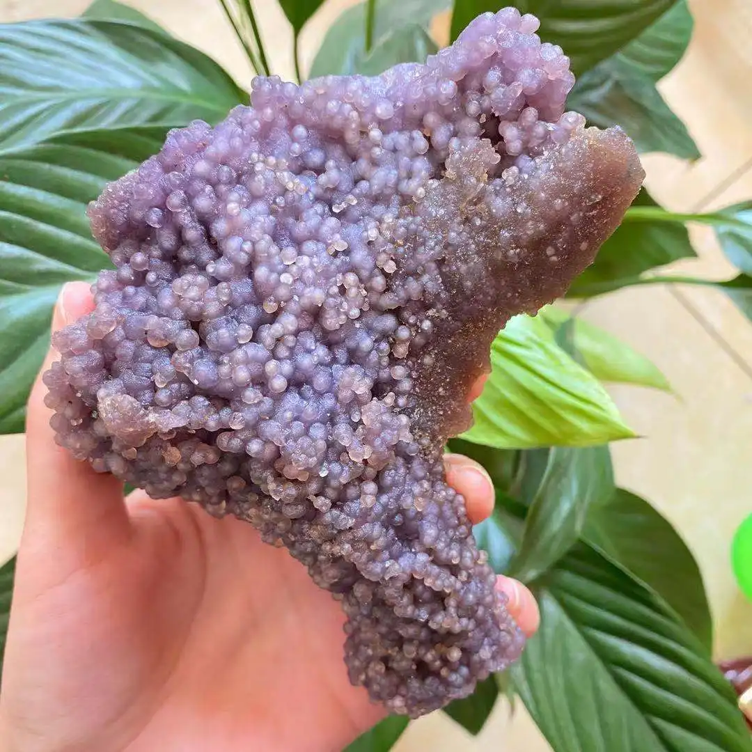 Rare! Top Natural Grape Agate Crystal Quartz Mineral Specimen Reiki Healing 2