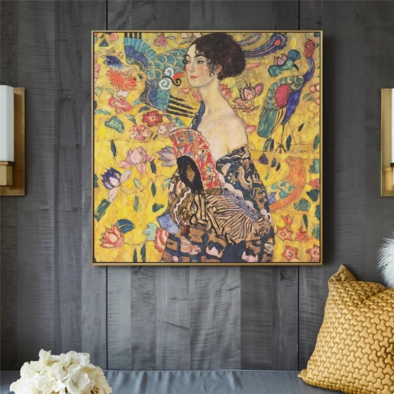 Gustav Klimt настенные картины репродукция портрета Adele Bloch Золотая стена искусство холст для гостиной|Рисование