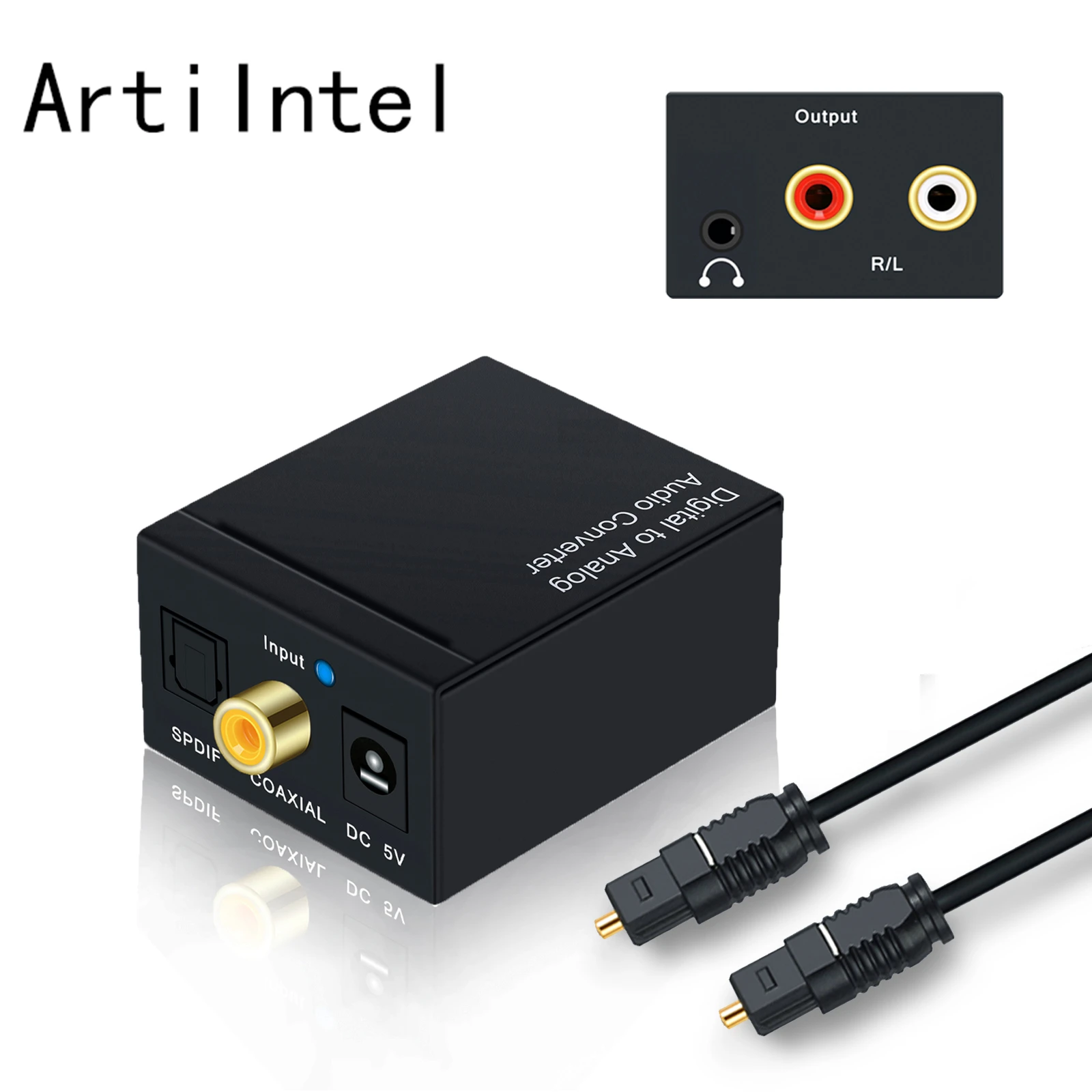 Convertidor de Audio Digital analógico Cable óptico Cable de Audio óptico a adaptador RCA Toslink a RCA analógica 3,5mm jack 2.1CH| | - AliExpress