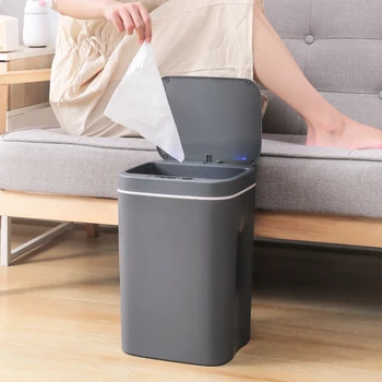 

14L Smart Trash Can Automatic Induction Infrared Motion Sensor Dustbin Home Waste Dustbin Kitchen Bathroom Household Trash Can