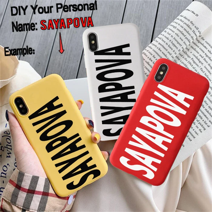 

Personalized Custom Name Text Matte Solid Color Soft Cover Phone Case For iPhone 6 6S XS Max 7 7Plus 8 8Plus X 11 Pro