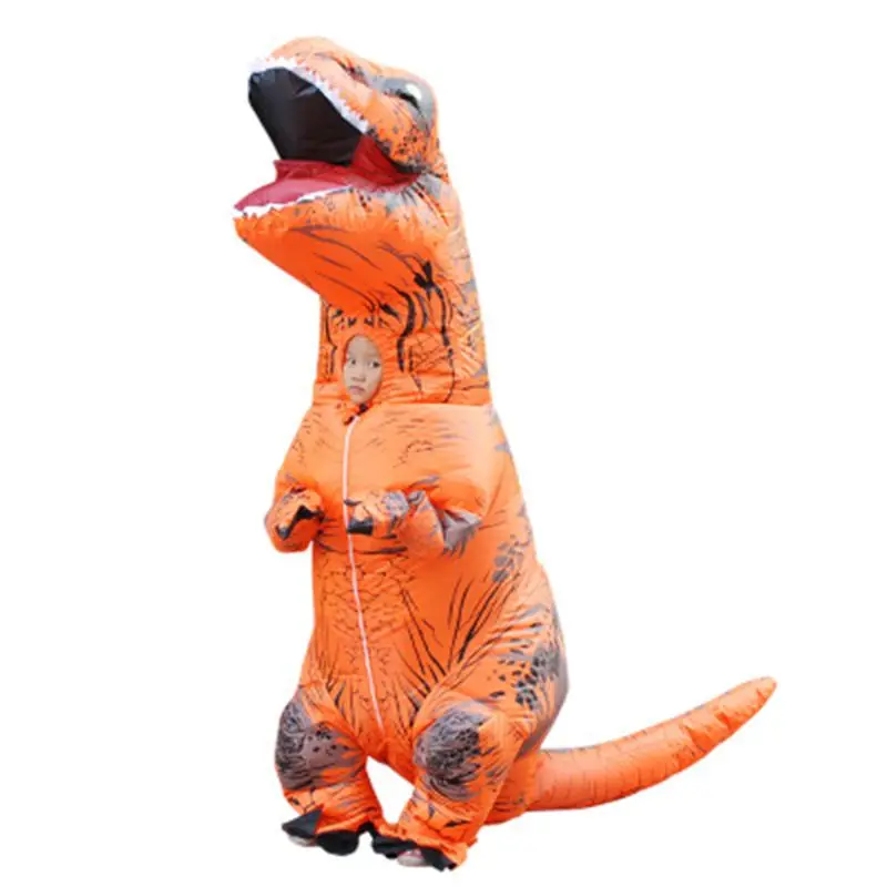 Надувной костюм динозавра, Детский костюм Юрского периода на Хэллоуин, костюм для косплея, костюм куклы с мультяшным животным, Q6PD - Цвет: Оранжевый