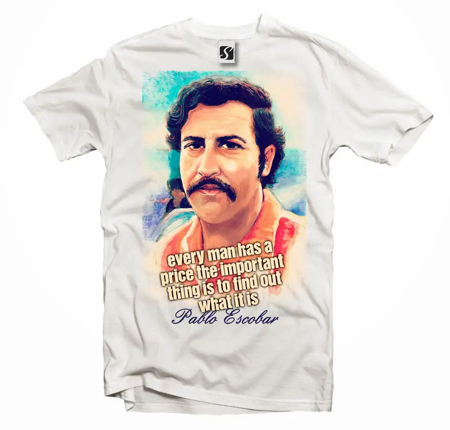 Unique Pablo Escobar Mens T-Shirt Round Neck Best Selling Male Natural Cotton T Shirt TOP TEE Summer 2018 100% Plus Size |