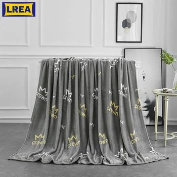 

LREA Super soft blanket for bedding or sofa Fashionable printing Comfortable sleep 4 kinds of size for choose