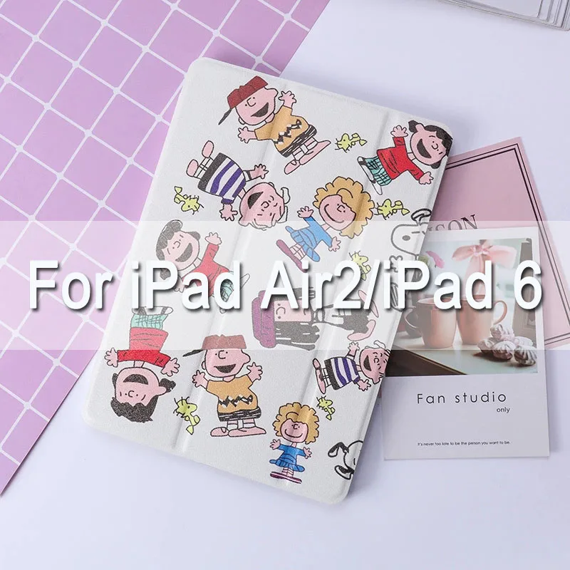 Мягкий чехол на заднюю панель с рисунком Арахис для iPad Air 1/2 iPad 9,7 чехол-подставка для iPad 234 Pro10.5 mini 12345 Автоматическое включение/выключение - Цвет: For iPad Air2 iPad6