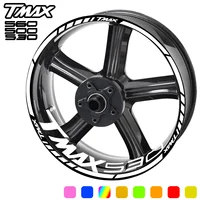 Reflexivo da motocicleta tmax adesivos kit aro da roda decalques logotipo para yamaha tmax 530 500 560 tmax530 tmax500 1