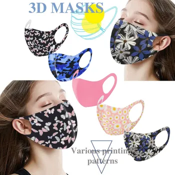 

5pcs Mix Face Mask Ice Silk Soft Reusable Washable Cover Breathable Face Mask Mouth Caps Washable Breathable Cloth Mask Reusable