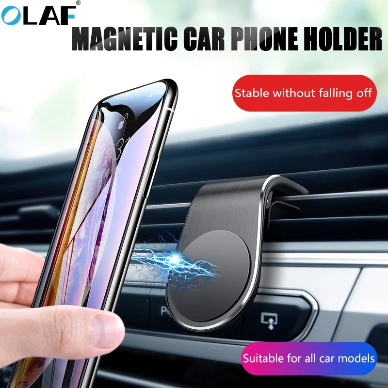 OLAF магнитный автомобильный держатель для телефона L форма вентиляционное отверстие подставка в автомобиль gps держатель мобильного телефона для iPhone X samsung S10 Xiaomi Mi9