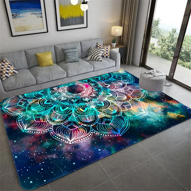 Grand Tapis Mandala Ciel Étoilé Coloré Nordique, Magnifique Tapis De Sol  Pour Salon, Chambre À Coucher De Fille, Paillasson De Salle De Bain - Tapis  - AliExpress