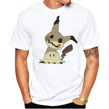 

LUSLOS 2019 Men T Shirt Tee Tops Pokemon T-shirt Plus Size Casual White Tee Shirt Homme Graphic camisetas hombre manga corta