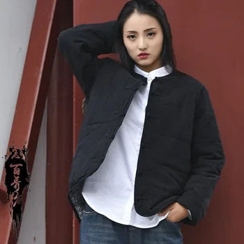 

2020 Winter Cotton and Linen Women's New Original Retro Fresh Wild Women's Long-sleeved Cotton Padded Jacket