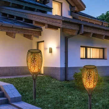 

LED Solar Flame Light Flickering Outdoor Waterproof Garden Decoration Landscape Lawn Lamp Path Lighting Torch Outdoor Spotlight