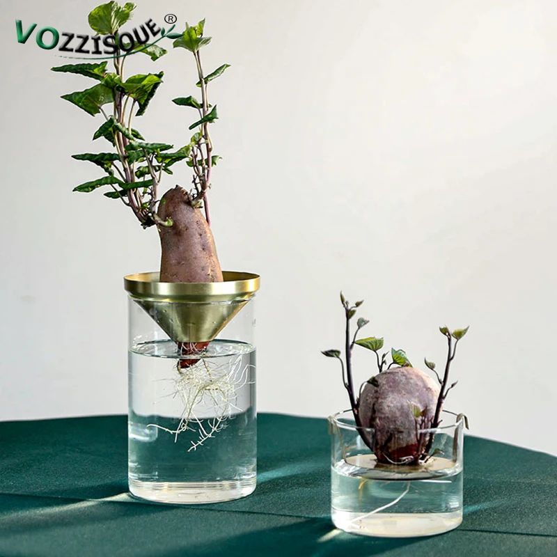 水耕栽培の花瓶 モダンな庭の鍋 装飾品 リビングルーム クリエイティブ 小さな口 銅 Aliexpress ホーム ガーデン