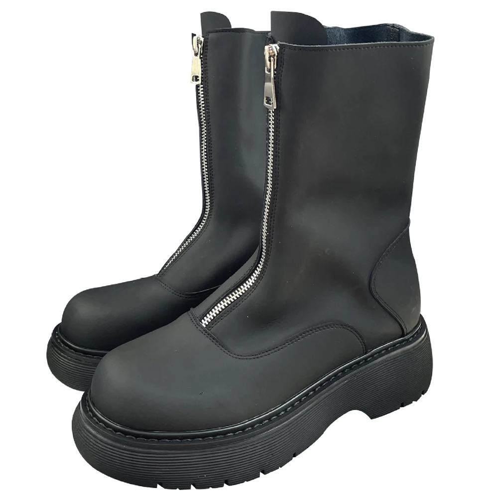 Genuine Cow Leather Boots For Women 2021 New Motorcycle Botas Female Luxury Brand Chelsea Booties Ladies New Fashion Martin Shoe