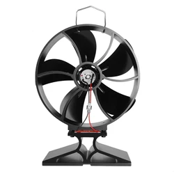 5-Blade Heat Powered Stove Fan Blade Replacement Parts Quiet Eco Friendly Heat Circulation Blade for Fireplace Fan For Home
