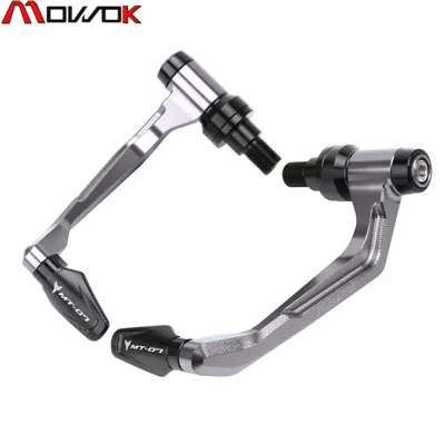 Titanium Для MT07 MT 07 FZ07 FZ 07- руль мотоцикла ручками наконечники велосипедного руля+ сцепные рычаги гвардии протектор - Цвет: Titanium