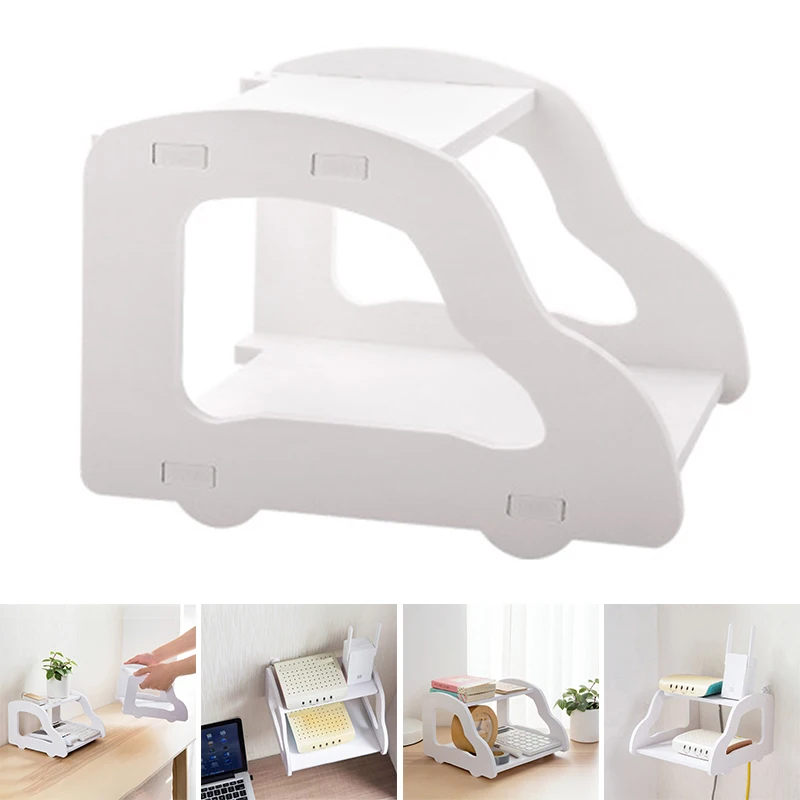 

Wireless Wifi Router Box Wood White Wall Mounted Shelf Bracket Storage Hiome Use