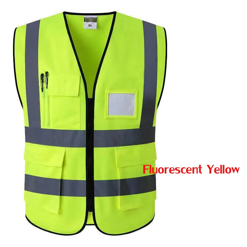Reflective Safety Vest High Visibility Zipper Front