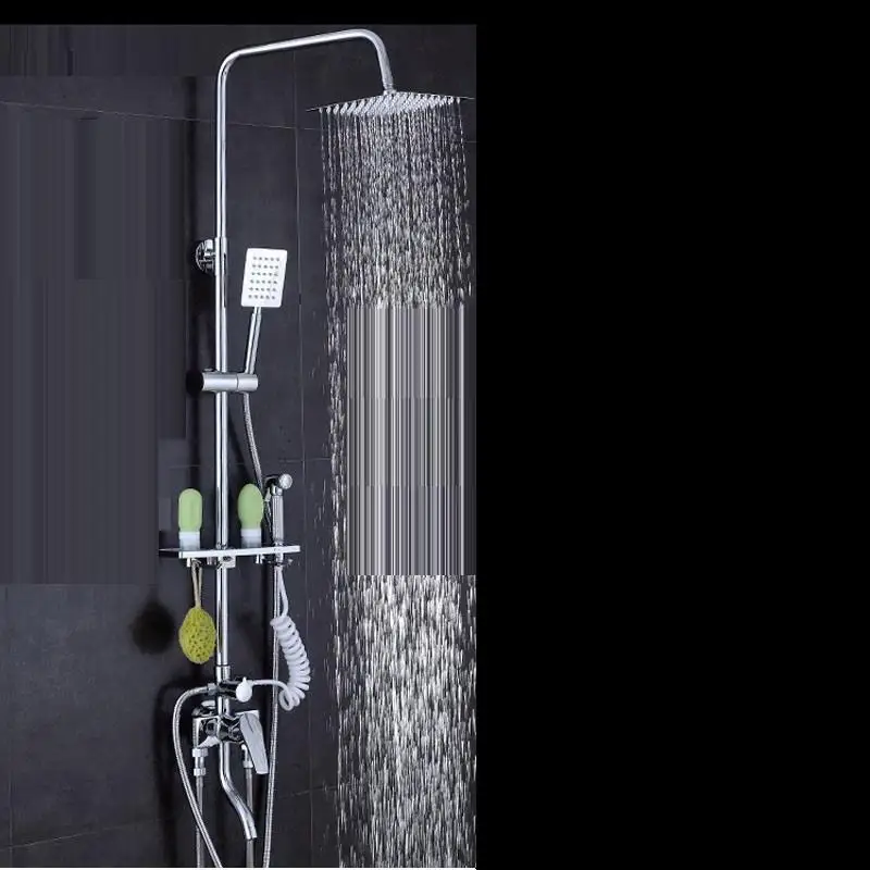 Ducha Chuveiro De Prysznic Conjunto, с милыми лисами, Choveiro углублённые встраиваемые Torneira умывальник Preto Columna напора сделать Banheiro душ Ванная комната душа