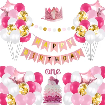 

One year old birthday custom balloon background decoration one year anniversary DIY balloon decoration background