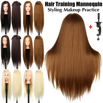 

60cm Mannequin Head With Golden Hair Training Hairdressing Practice Dummy Dolls Barber Hairstyles Training Manikin Heads