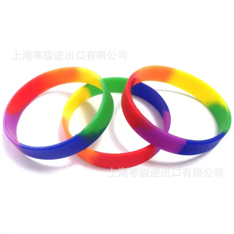 

10Pcs Rainbow Gay & Lesbian Pride Lovers Silicone Bracelet Kit Wristband Jewelry