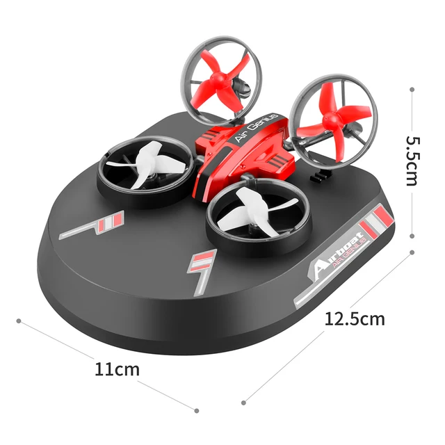 3 in 1 RC Vehicle Flying Drone Land Driving Boat Mini Quadcopter Glider Hovercraft Boat Mode Fixed Wing Children Kids Toy Gift 6
