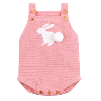 

Baby Knit Romper Children's Winter Cartoon Rabbit Baby And Baby Sweater Bodysuit Baby Knit Romper