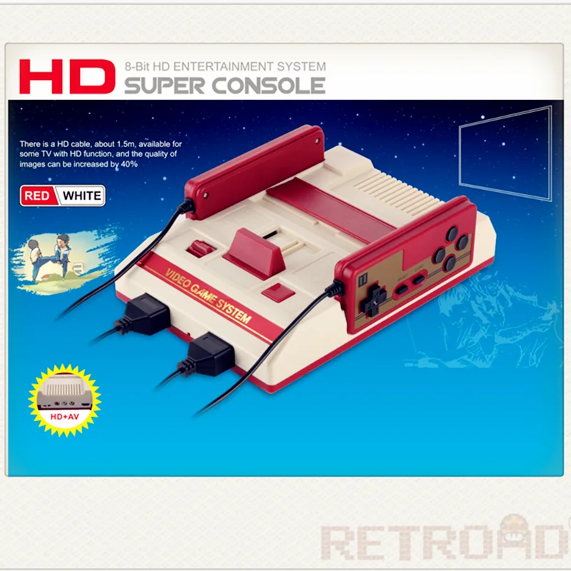 Retro Game Console Dendy Bit Super Entertainment System 8-bit Hd